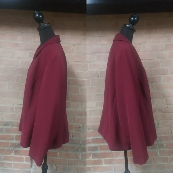 Dressbarn | PLUS Zip-Up Wine Business Blazer - 24W - Picture 2 of 8